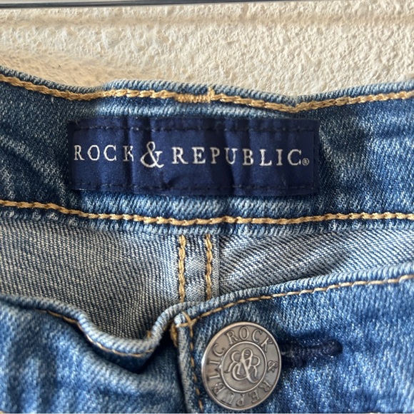 Rock & Republic Hula Denim Shorts Summer Vacation Beach Western Women’s 16 Blue - Picture 5 of 12